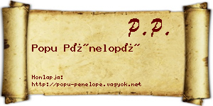 Popu Pénelopé névjegykártya